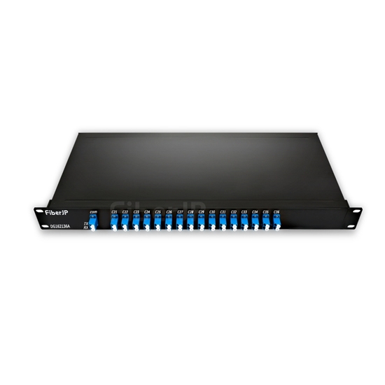 16チャネル C21-C36 シングルファイバ DWDM波長合分波モジュール（Mux/Demux、LC/UPC、サイドA、FMU 1Uラックマウント）の画像