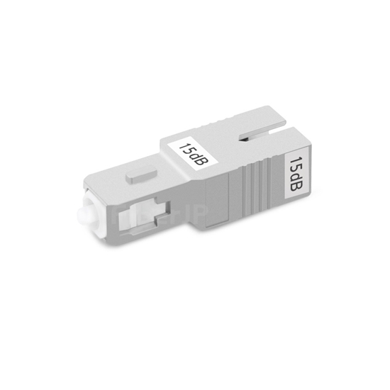 SC/APC シングルモード光固定減衰器（オス-メス、15dB）の画像