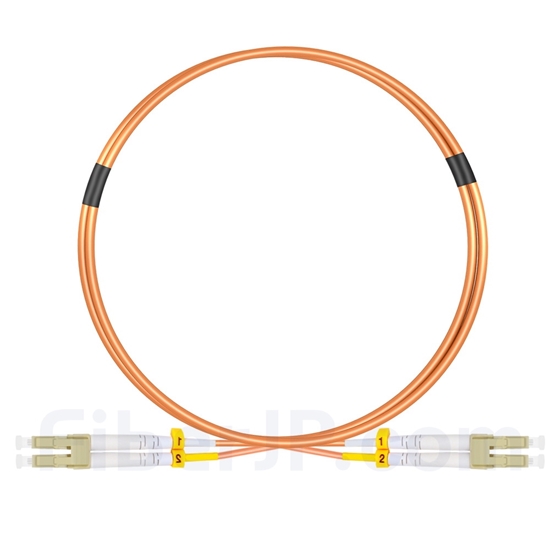 1m LC/UPC-LC/UPC デュプレックス マルチモード 光パッチケーブル（2.0mm PVC/OFNR OM1）の画像
