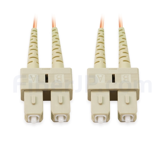 1m SC/UPC-SC/UPC デュプレックス マルチモード 光パッチケーブル（2.0mm PVC/OFNR OM1）の画像