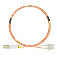 3m LC/UPC-SC/UPC デュプレックス マルチモード 光パッチケーブル（3.0mm PVC/OFNR OM1）