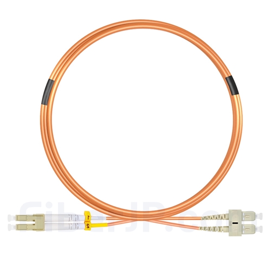 5m LC/UPC-SC/UPC デュプレックス マルチモード 光パッチケーブル（3.0mm PVC/OFNR OM1）の画像