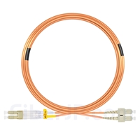 15m LC/UPC-SC/UPC デュプレックス マルチモード 光パッチケーブル（3.0mm PVC/OFNR OM1）の画像