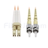 1m LC/UPC-ST/UPC デュプレックス マルチモード 光パッチケーブル(2.0mm PVC/OFNR OM2)の画像