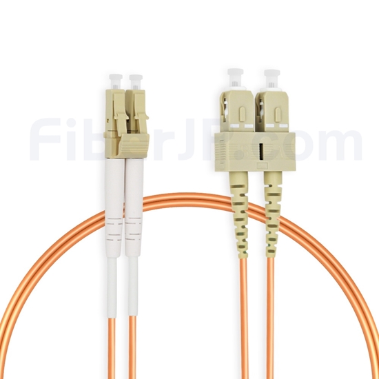 3m LC/UPC-SC/UPC デュプレックス マルチモード 光パッチケーブル(2.0mm LSZH OM2)の画像