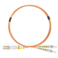 1m LC/UPC-ST/UPC デュプレックス マルチモード 光パッチケーブル(2.0mm LSZH OM2)