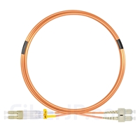 5m LC/UPC-SC/UPC デュプレックス マルチモード 光パッチケーブル（3.0mm PVC/OFNR OM2)