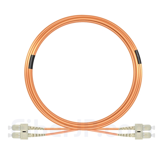 15m SC/UPC-SC/UPC デュプレックス マルチモード 光パッチケーブル（3.0mm PVC/OFNR OM2)の画像