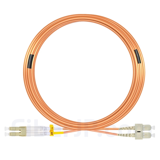 30m LC/UPC-SC/UPC デュプレックス マルチモード 光パッチケーブル（3.0mm PVC/OFNR OM2)の画像