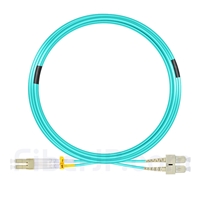 15m LC/UPC-SC/UPC デュプレックス マルチモード 光パッチケーブル（2.0mm PVC/OFNR OM3）