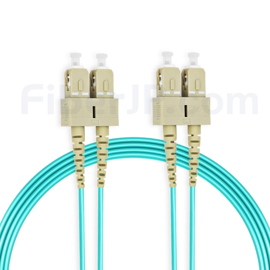 10m SC/UPC-SC/UPC デュプレックス マルチモード 光パッチケーブル（2.0mm PVC/OFNR OM3）の画像