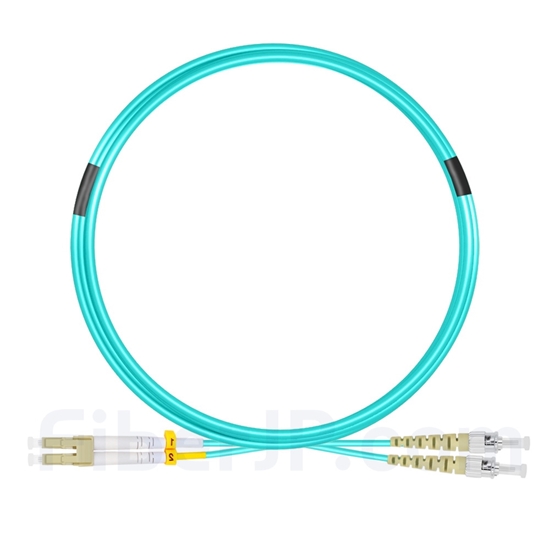 5m LC/UPC-ST/UPC デュプレックス マルチモード 光パッチケーブル（2.0mm PVC/OFNR OM3）の画像