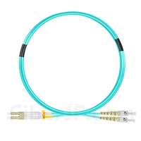 2m LC/UPC-ST/UPC デュプレックス マルチモード 光パッチケーブル（2.0mm PVC/OFNR OM3）