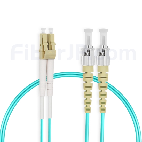 2m LC/UPC-ST/UPC デュプレックス マルチモード 光パッチケーブル（2.0mm PVC/OFNR OM3）の画像