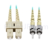 1m SC/UPC-ST/UPC デュプレックス マルチモード 光パッチケーブル（2.0mm PVC/OFNR OM3）の画像