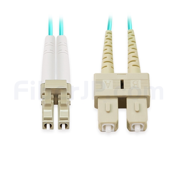 3m LC/UPC-SC/UPC デュプレックス マルチモード 光パッチケーブル（2.0mm LSZH OM3）の画像