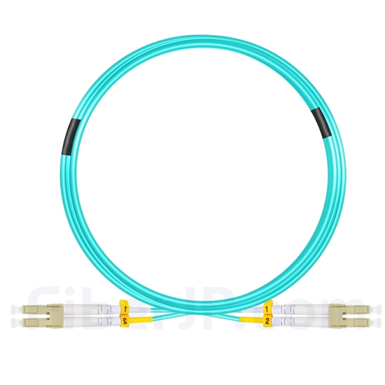 10m LC/UPC-LC/UPC デュプレックス マルチモード 光パッチケーブル（2.0mm OFNP OM3）の画像