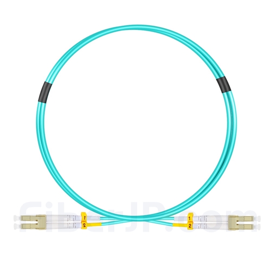 1m LC/UPC-LC/UPC デュプレックス マルチモード 光パッチケーブル（2.0mm LSZH OM4）の画像