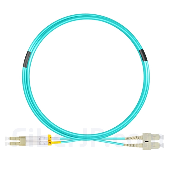 5m LC/UPC-SC/UPC デュプレックス マルチモード 光パッチケーブル（2.0mm LSZH OM4）の画像