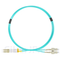1m LC/UPC-SC/UPC デュプレックス マルチモード 光パッチケーブル（2.0mm OFNP OM4）