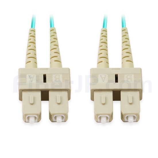 3m SC/UPC-SC/UPC デュプレックス マルチモード 光パッチケーブル（3.0mm PVC/OFNR OM4）の画像