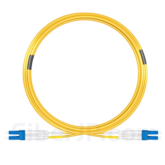 15m LC/UPC-LC/UPC デュプレックス シングルモード 光パッチケーブル（2.0mm PVC/OFNR OS2）の画像