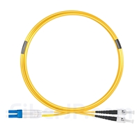 5m LC/UPC-ST/UPC デュプレックス シングルモード 光パッチケーブル（2.0mm PVC/OFNR OS2）