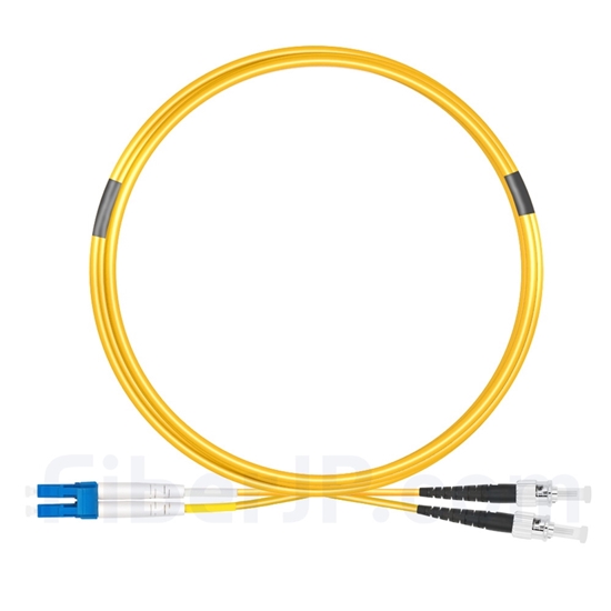 5m LC/UPC-ST/UPC デュプレックス シングルモード 光パッチケーブル（2.0mm PVC/OFNR OS2）の画像