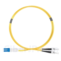 1m LC/UPC-ST/UPC デュプレックス シングルモード 光パッチケーブル（2.0mm PVC/OFNR OS2）