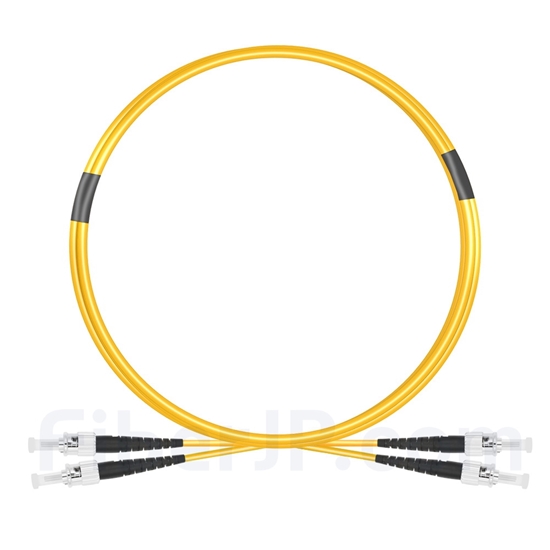 2m ST/UPC-ST/UPC デュプレックス シングルモード 光パッチケーブル（2.0mm PVC/OFNR 9/125）の画像