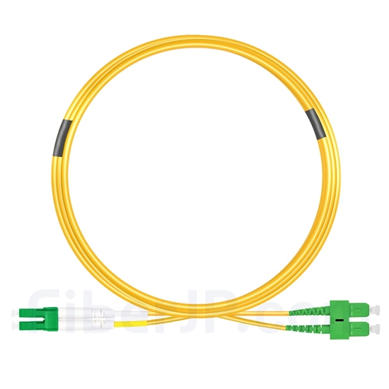 10m LC/APC-SC/APC デュプレックス シングルモード 光パッチケーブル（3.0mm PVC/OFNR 9/125)の画像