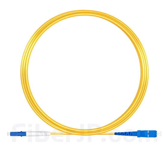 7m LC/UPC-SC/UPC シンプレックス シングルモード 光パッチケーブル（2.0mm PVC/OFNR OS2）の画像
