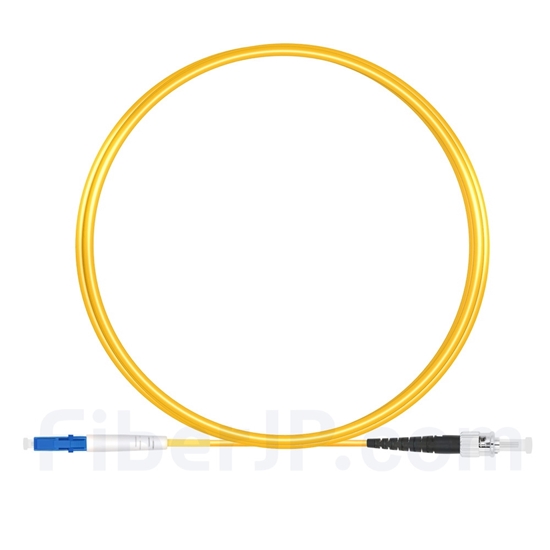 2m LC/UPC-ST/UPC シンプレックス シングルモード 光パッチケーブル（2.0mm PVC/OFNR OS2）の画像
