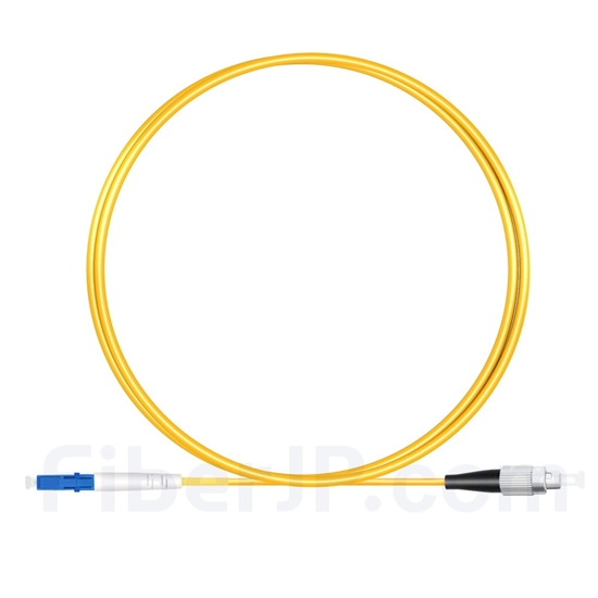 1m LC/UPC-FC/UPC シンプレックス シングルモード 光パッチケーブル（2.0mm PVC/OFNR OS2）の画像