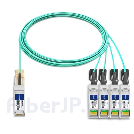 10m Cisco QSFP-4X10G-AOC10M対応互換 40G QSFP+/4x10G SFP+ブレイクアウトアクティブオプティカルケーブル（AOC）の画像
