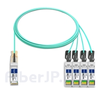 5m Fortinet FG-TRAN-QSFP-4XSFP-5対応互換 40G QSFP+/4x10G SFP+ブレイクアウトアクティブオプティカルケーブル（AOC）
