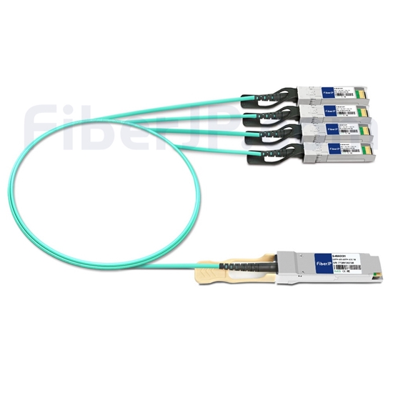 1m Juniper Networks JNP-QSFP-AOCBO-1M対応互換 40G QSFP+/4x10G SFP+ブレイクアウトアクティブオプティカルケーブル（AOC）の画像