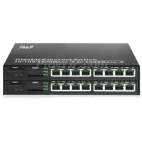 8x 10/100 / 1000Base-T RJ45 ~ 1x 1000Base-X SFP Rainure SC　アンマネージド型ギガビットイーサネットメディアコンバーター、シングルファイバー、1310nm / 1550nm、20kmの画像