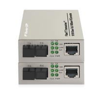 1x 10/100Base-T RJ45 vers 1x 100Base-X SFP Rainure SC アンマネージド型ギガビットイーサネットメディアコンバーター、シングルファイバー、1310nm/1550nm,20km