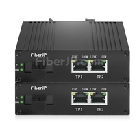 2x 10/100Base-T RJ45 vers 1x 100Base-X SFP Rainure SCアンマネージド型ギガビットイーサネットメディアコンバーター、シングルファイバー、1310nm/1550nm,20km工業級
