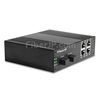 4x 10/100Base-T RJ45 vers 1x 100Base-X SFP Rainure SCアンマネージド型ギガビットイーサネットメディアコンバーター、シングルファイバー、1310nm/1550nm,20km工業級の画像