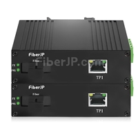 1x 10/100/1000Base-T RJ45 vers 1x 1000Base-X SFP Rainure SC アンマネージド型ギガビットイーサネットメディアコンバーター、シングルファイバー、1310nm/1550nm,20km工業級