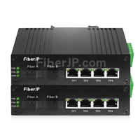 4x 10/100/1000Base-T RJ45 vers 1x 1000Base-X SFP Rainure SC アンマネージド型ギガビットイーサネットメディアコンバーター、シングルファイバー、1310nm/1550nm,20km工業級