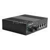 4x 10/100/1000Base-T RJ45 vers 1x 1000Base-X SFP Rainure SC アンマネージド型ギガビットイーサネットメディアコンバーター、シングルファイバー、1310nm/1550nm,20km工業級の画像