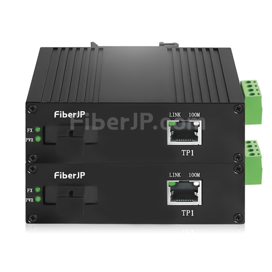ミニ 1x 10/100/1000Base-T RJ45 vers 1x 1000Base-X SFP Rainure SC アンマネージド型ギガビットイーサネットメディアコンバーター、シングルファイバー、1310nm/1550nm,20km工業級の画像