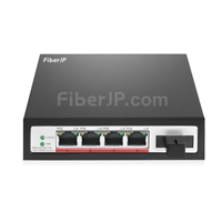4x 10/100/1000Base-T RJ45 ~ 1x 1000Base-X SFP インターフェース SCアンマネージドPoEスイッチ,シングルファイバー,1310nm/1550nm 20km