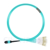 5m MPOメス-4 LC/UPC デュプレックス 8芯 タイプB OM3 50/125 マルチモード ブレイクアウトケーブル（エリート、LSZH、水色）の画像