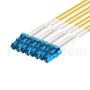 3m MTPメス-4LC/UPC デュープレックス 8芯 プレナム(OFNP) OS2 9/125 シングルモード ブレイクアウトケーブル(タイプB、エリート、黄色)の画像