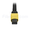 10m MTPメス-4LC/UPC デュープレックス 8芯 プレナム(OFNP) OS2 9/125 シングルモード ブレイクアウトケーブル(タイプB、エリート、黄色)の画像