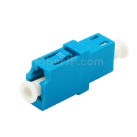 LC/UPC-LC/UPC 10G シンプレックス マルチモード プラスチック製光ファイバアダプター/嵌合スリーブ（OM3、フランジなし、水色）